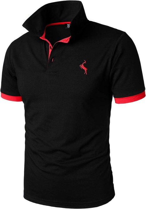 HOOD CREW Men's Classic Polo Shirt - Lightweight Short Sleeve Casual Top in Various Colors