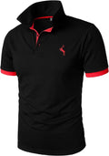 HOOD CREW Men's Classic Polo Shirt - Lightweight Short Sleeve Casual Top in Various Colors