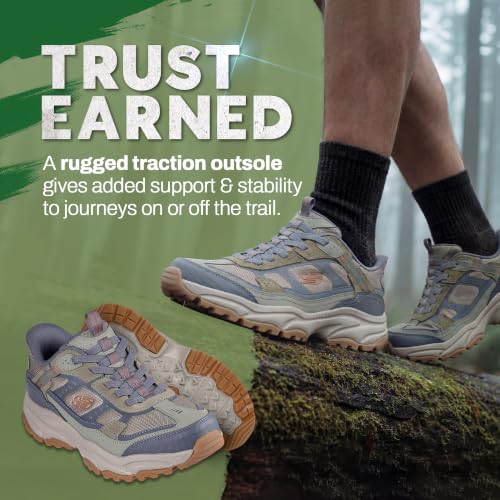 Skechers Mens Vigor AT Slip-On Sneakers Olive/Gray - Trail & Casual Shoes