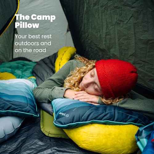 Rumpl Camp Pillow - Cascade Fade Packable Adjustable Support for Camping & Travel