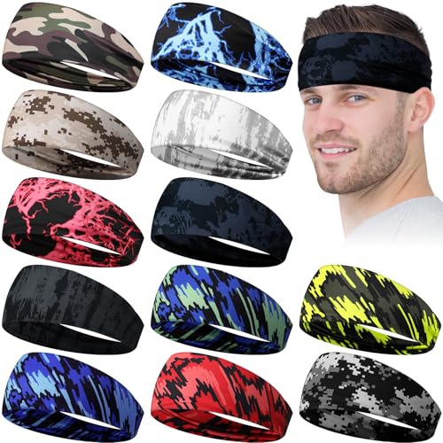 Lyrow 12 Pcs American Headbands for Men Running - Stylish Style