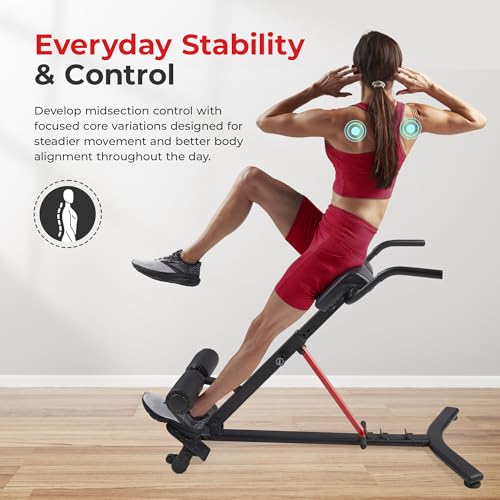 Roman Chair with Dip Bars - Multi-Function Back & Core Workout Bench - Dark Grey