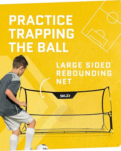 SKLZ Quickster Soccer Trainer - Dual-Sided Rebounder Practice Net for Solo Skills, Passing & Control - Weather Resistant, Adjustable Frame, Carry Bag