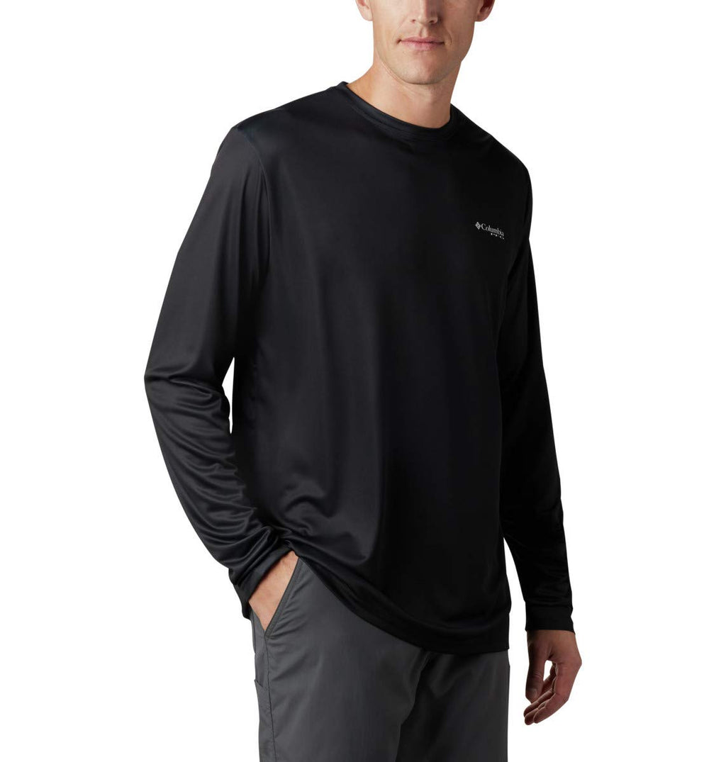 Columbia Men's Standard Terminal Tackle PFG Fish Flag LS, Black/Graphite, X-Large