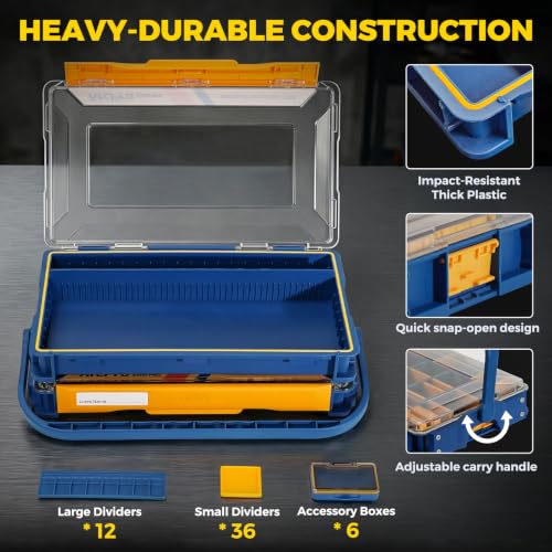 Stackable Waterproof Fishing Tackle Box with Removable Dividers - Floating Bait Storage Case for Freshwater & Saltwater Fishing