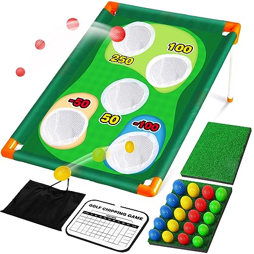TOY Life 1 Pack Golf Cornhole Set with Chipping Mat & Foam Balls - Backyard Outdoor Golf Game for Adults & Kids