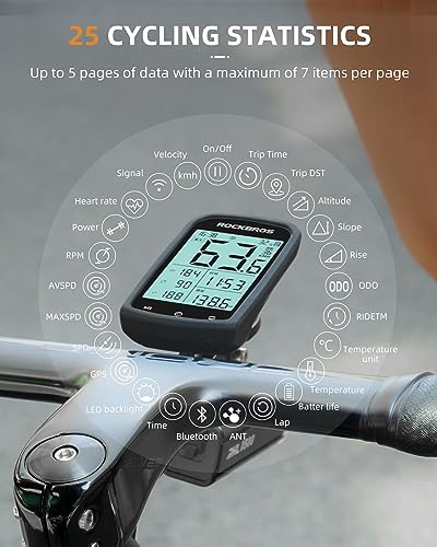 Wireless Bike Computer with Speed Cadence Sensor 2.9" LCD Display - M1+C3+Mount 2024