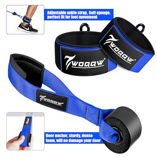 Blue Heavy Resistance Bands Set 450lbs with Handles for Muscle Training