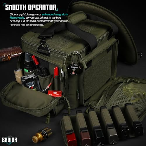 Savior Equipment Specialist Series Tactical Triple Pistol Range Duffle Bag, Olive Drab Green, 18x9x12 inch