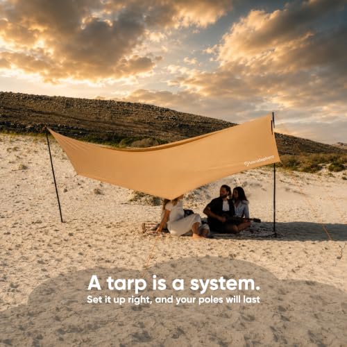 Green Elephant Adjustable Camping Tarp Poles Set of 4 - Telescoping Aluminum Tent & Canopy Poles