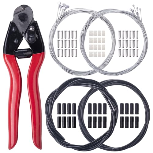 87Pcs Bicycle Brake & Shift Cable Kit with Stainless Steel Cutter and Accessories