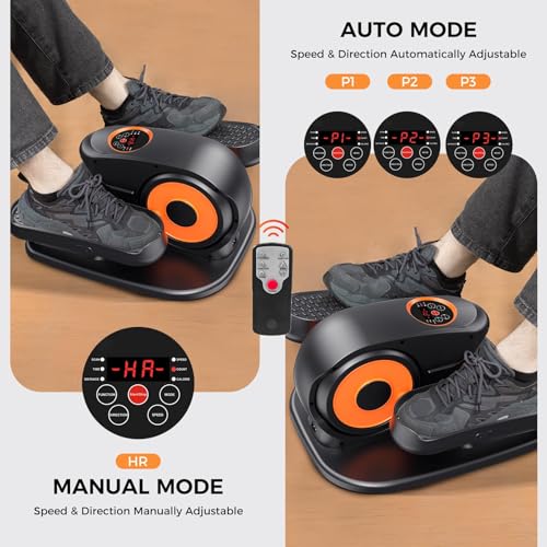 GUGTTR Under Desk Elliptical Machine Black Low Impact Leg Exerciser for Seniors