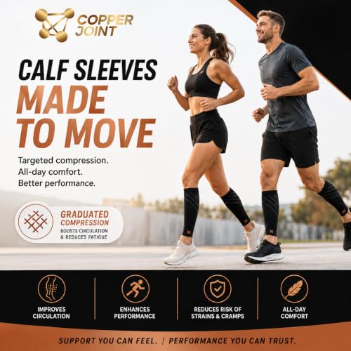 Calf Compression Sleeve for Men & Women, Black, Small, Firm Fit - Support & Recovery