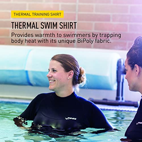 FINIS Thermal Swim Shirt for Men Women Kids Medium Black - Heat-Retaining BiPoly Fabric