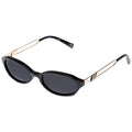 Le Specs Lunita Sunglasses - Black, Oval, Unisex, Minimalist Y2K Style