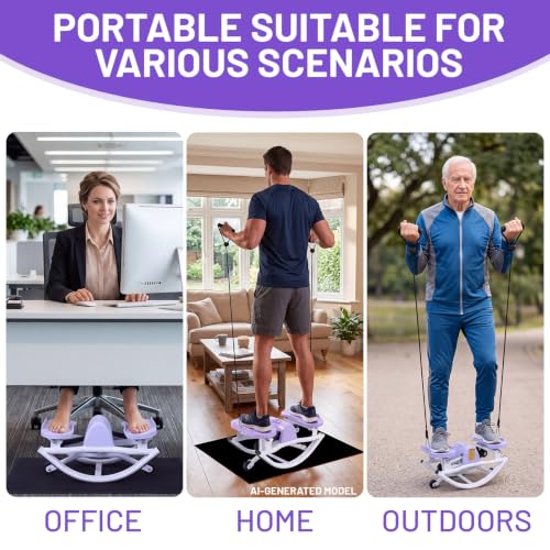 Purple Side to Side Rock Stepper Exercise Machine - Full-Body Workout