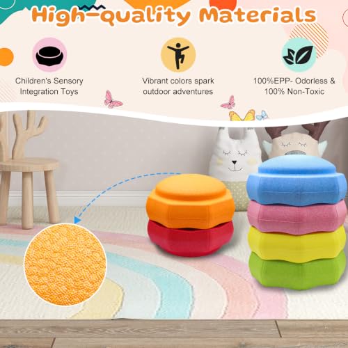 Joybond Pastel Rainbow Kids Stepping Stones – 6 pcs Balance & Sensory Playset