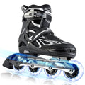 Adjustable Inline Skates for Kids and Adults - Silver, Size Large Youth 4.5-8 US