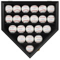 DisplayGifts Black Finish Baseball Display Case for 21 Balls with UV Protection & Locks