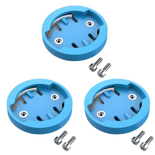 KOM Cycling Computer Mount Replacement Disc (Blue (Wahoo Edition), Pack of 3 Discs)