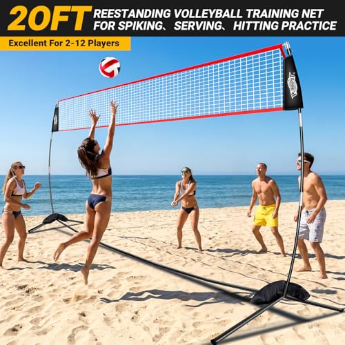 20ft Adjustable Volleyball Net for Indoor & Outdoor Training - Stable & Durable