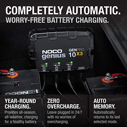 NOCO GENPRO10X3 Marine Battery Charger 12V 30A 3-Bank Onboard Maintainer