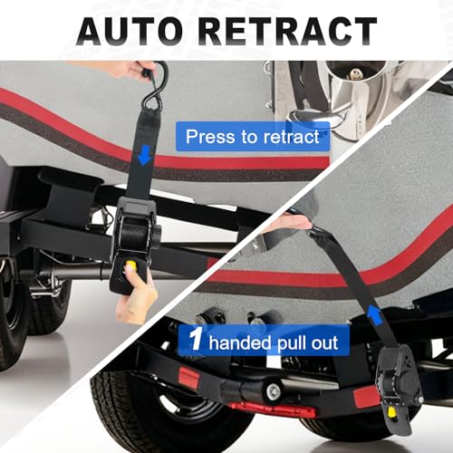 NeaLia Heavy Duty Boat Ratchet Straps 2x50in Transom Tie Downs 2200lbs