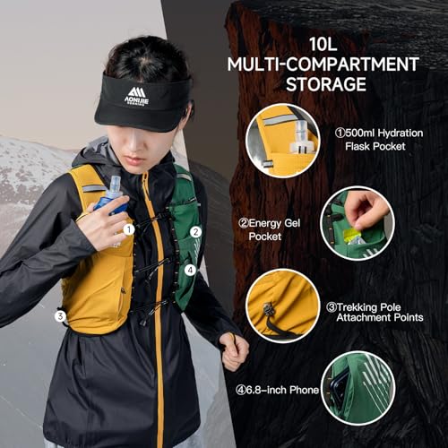 AONIJIE Large Men Women Running Hydration Vest with 500ml Soft Flask