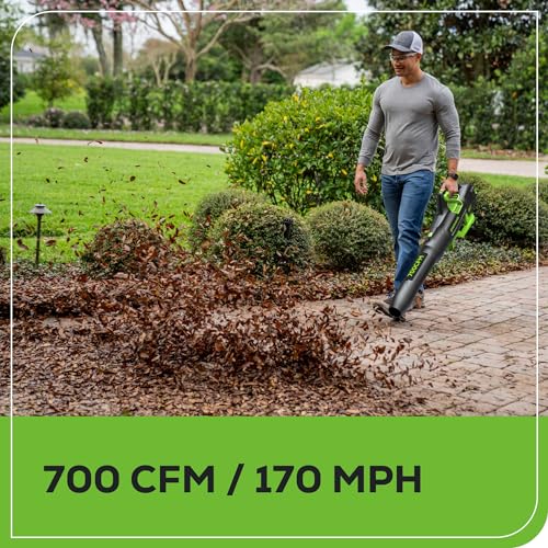 80V Electric Leaf Blower with 700 CFM & 2.5Ah Battery - Axial Blower Variation