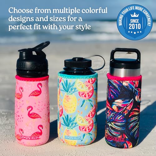 Large Neoprene Water Bottle Sleeve for 24-30 Oz - Monet Design, Washable & Insulated