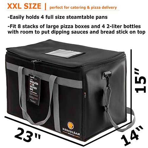 Large Insulated Food Delivery Bag for Catering & Takeout - Hot Cold Thermal Carrier