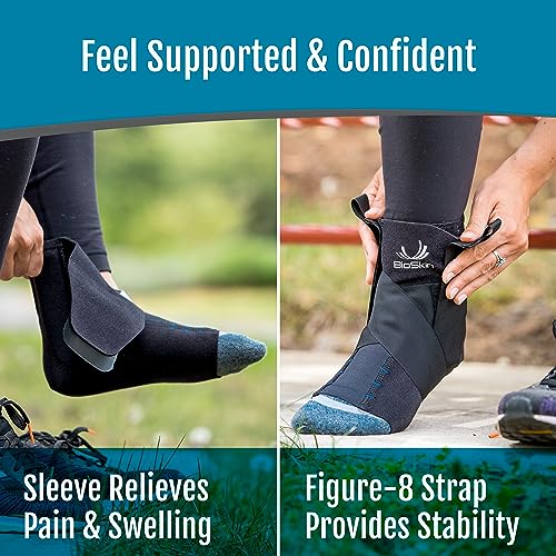 Ankle Support Brace for Sprained & Swollen Feet - Medium Large Compression Wrap - BioSkin AFTR