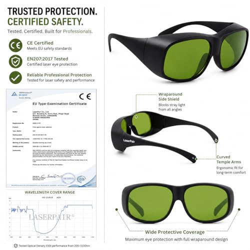 Laser Safety Glasses for Laser Technicians - 755/808/1064nm Protection