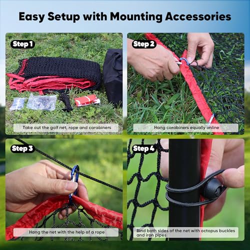 TUBAGOU 10x20FT Golf Practice & Multi-Sport Net - Backyard Hitting Net with Accessories