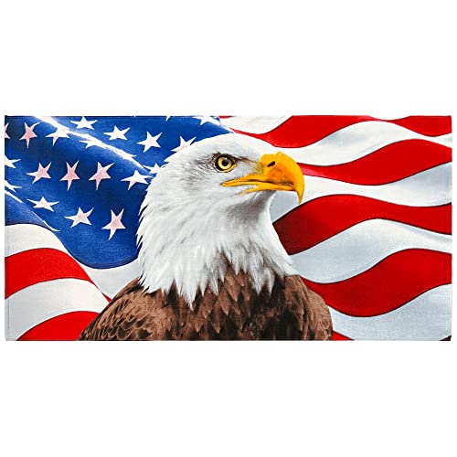 American Flag Beach Towel 30x60 Inch Soft Cotton - Variation of This Listing
