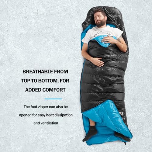 Naturehike Large Grey Ultralight Down Sleeping Bag 3-4 Season for Adults & Kids