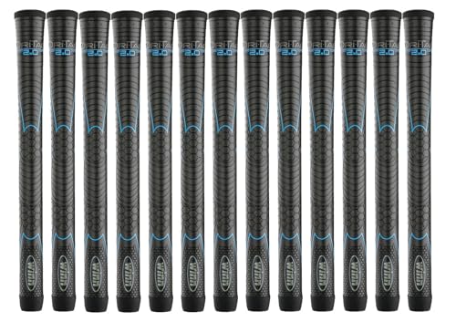 Winn Grips 62DT-JBK Dri-Tac 2.0 Golf Grip Bundle Midsize Black-Blue 13 pcs