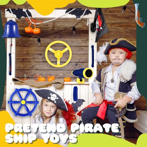Pirate Playground Accessories Set - Blue - Swing, Steering Wheel, Telescope, Flag