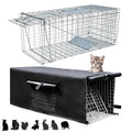 HiCaptain 32-Inch Humane Live Animal Trap Cage with Cover for Cats and Small Wildlife - Folding Design, Weather-Resistant