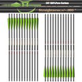 Sanlida 20 Inch Green Warpath 9 Carbon Crossbow Bolts ±0.003" Straightness, 24 pcs