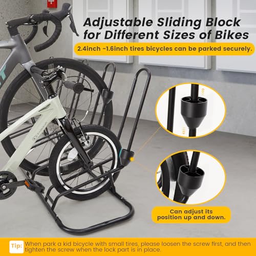 Kingarage 6-Bike Floor Rack with Steel Tubes Waterproof Indoor/Outdoor Bicycle Storage