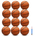 12 Pack 29.5 Inch Official Size Basketballs with Pump - Indoor & Outdoor Play