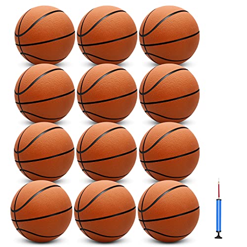 12 Pack 29.5 Inch Official Size Basketballs with Pump - Indoor & Outdoor Play