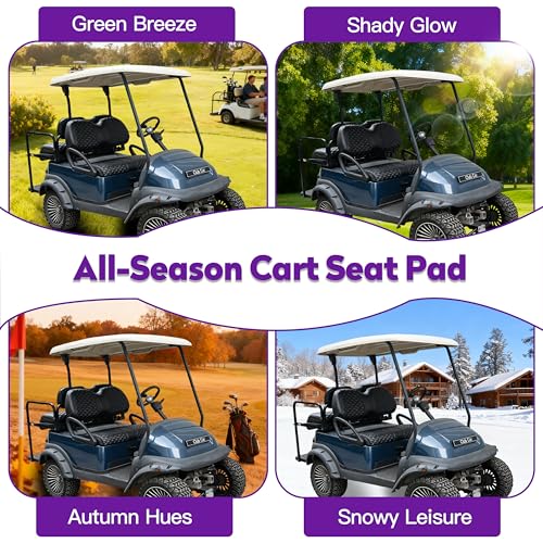 Club Car Precedent Golf Cart Seat Covers No Staples Black - Fits for Model
