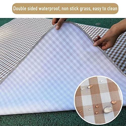 Brown 5' x 6'8" Extra Large Waterproof Picnic Blanket for Outdoor & Beach