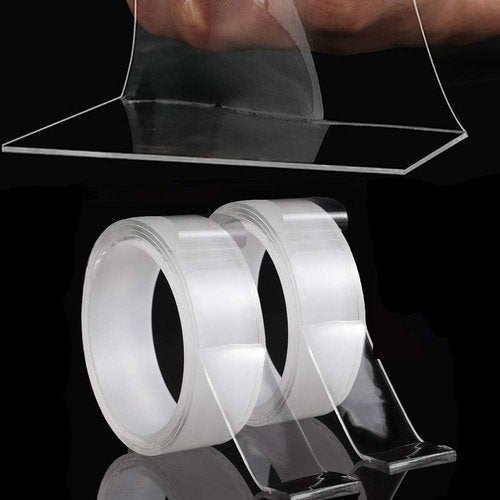 LLPT Nano Tape - Double-Sided Heavy Duty Gel Tape | 2.36 Inch x 16.5 Feet, Clear & Washable, No Residue for Home & Office Decor