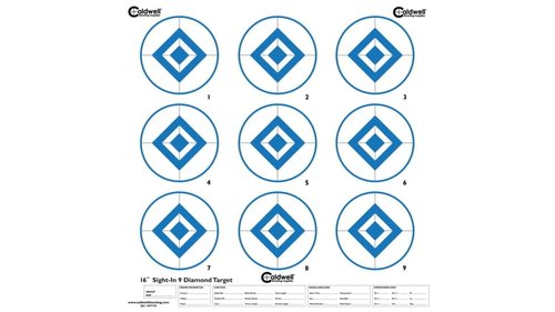 Caldwell High Contrast Sight In Targets with Triangle Shapes, Grid Backing and Hi Vis Color for Outdoor, Range, Shooting and Hunting, 10 Pack