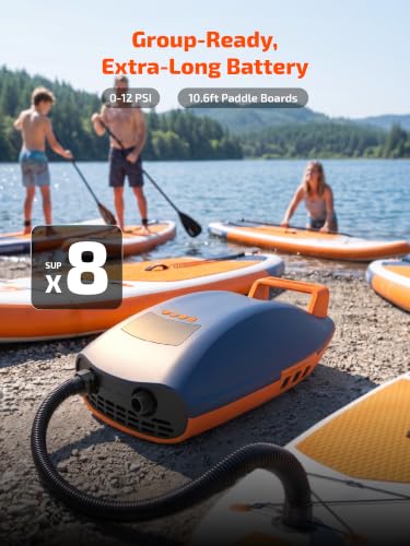 Electric SUP Pump with 78Wh Battery and Rapid Inflation for Paddle Boards & Inflatable Water Sports