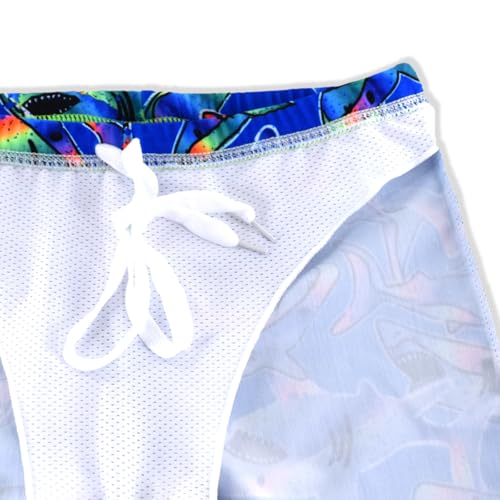 Kids Short Sleeve Rash Guard Swimwear Set - Dinosaur Pattern, 6-7 Years, Shark Color