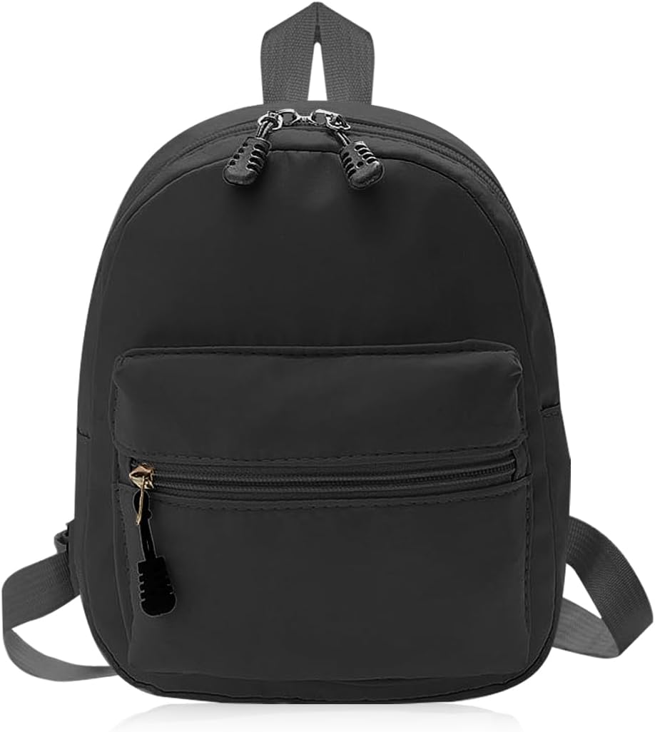 Skiennix Mini Backpack - Lightweight Small Backpack Purse with Zippers for Travel | Black